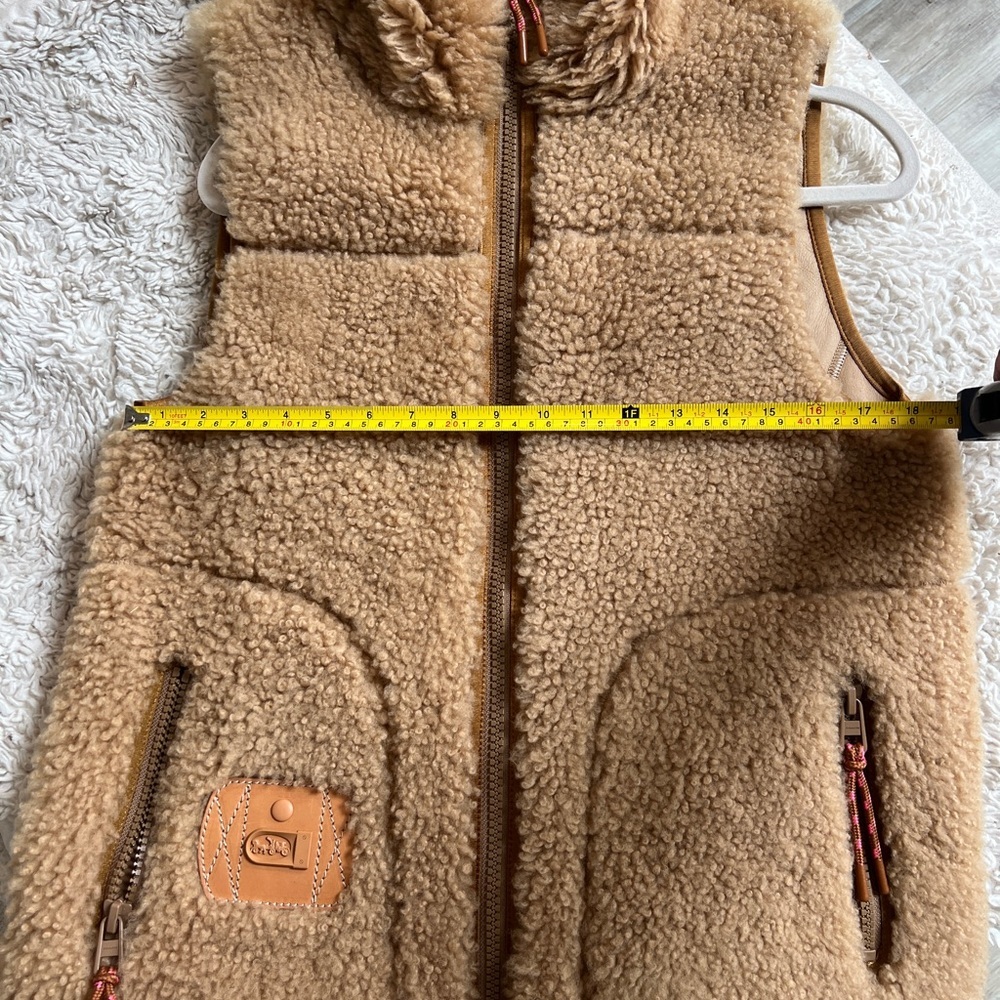 Coach Shearling Leather Tan Vest Jacket Outerwear BNWT - Picture 9 of 12